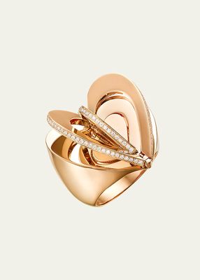 18k Gold Diamond Heart Statement Ring