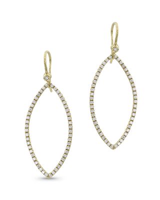 18k Gold Diamond Marquise Earrings
