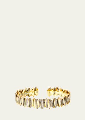 18k Gold Diamond Pave Cuff Bracelet