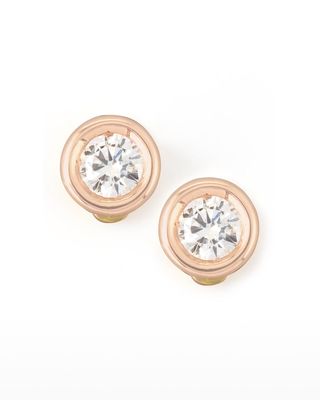 18k Gold Diamond Solitaire Stud Earrings