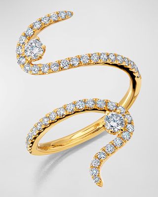 18K Gold Diamond Swirl Ring