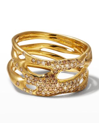 18K Gold Drizzle Ring with Multi Diamonds