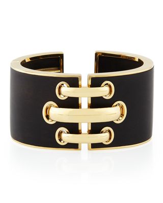 18k Gold Ebony Shoelace Cuff Bracelet