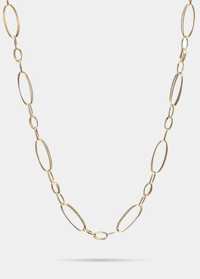 18k Gold Ellipse Chain Necklace, 19"