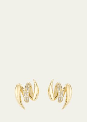 18K Gold Entwined Diamond Stud Earrings