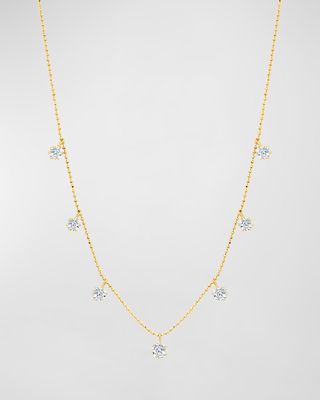 18k Gold Floating Diamond Necklace