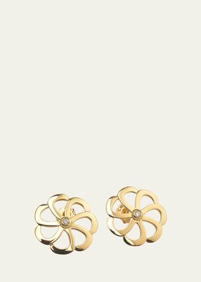 18k Gold Flora Diamond Stud Earrings