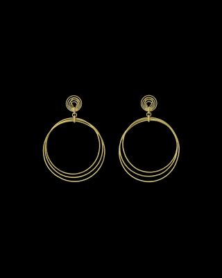 18k Gold Hawaii Circle Drop Earrings