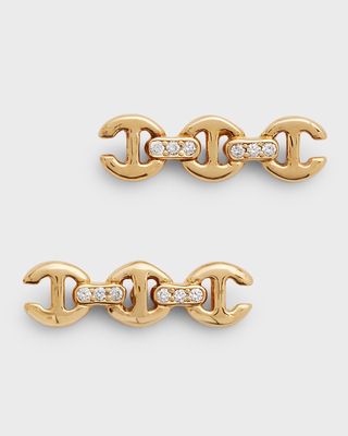 18K Gold Klaasp Stud Earrings with Diamonds