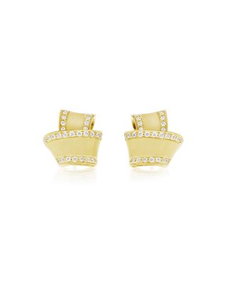18K Gold Knot Earrings with Diamonds