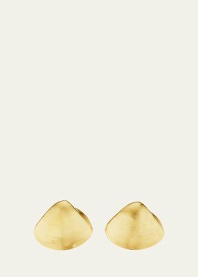 18K Gold Large Shell '70s Stud Earrings