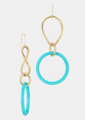18K Gold Large Turquoise Stella Earrings
