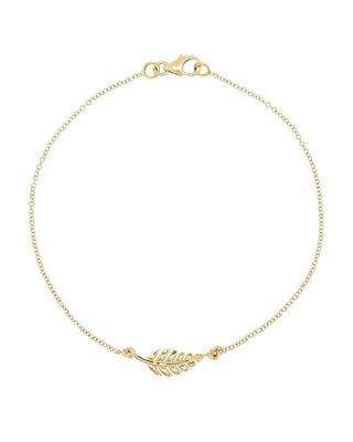 18k Gold Mini Leaf Bracelet