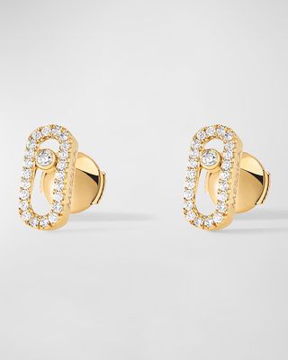 18k Gold Pavé Diamond Stud Earrings