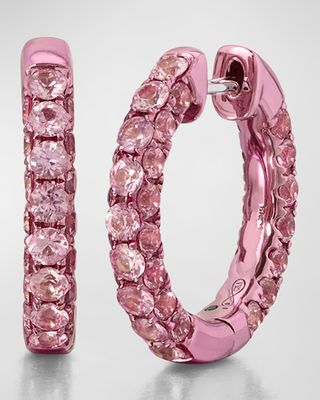 18K Gold Pink Sapphire Earrings