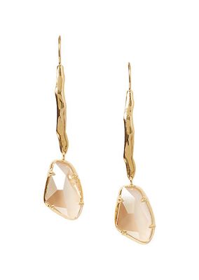 18K-Gold-Plated & Crystal Drop Earrings