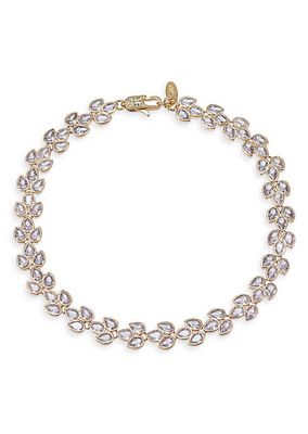 18K Gold-Plated & Cubic Zirconia Cluster Choker