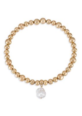 18K Gold-Plated & Freshwater Pearl Choker