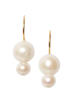 18K Gold-Plated & Potato Pearl Drop Earrings