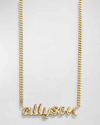 18K Gold-Plated Curb Chain Custom Nameplate Necklace