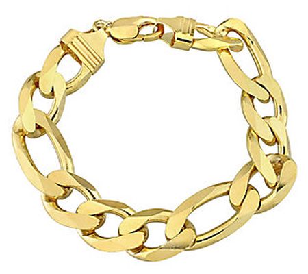 18K Gold Plated Men's 14.5 mm Figaro Chain Br a celet