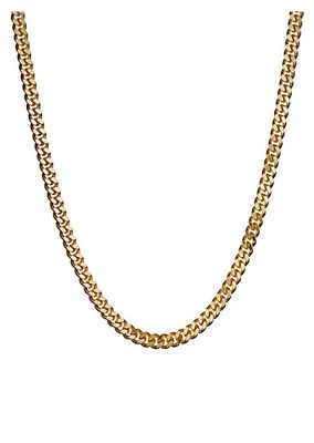 18K-Gold-Plated Sterling Silver & Cubic Zirconia Cuban Chain Necklace