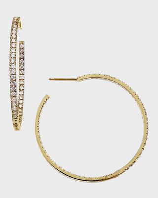18K Gold-Plated Sterling Silver Cubic Zirconia Hoop Earrings