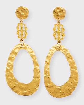 18K Gold-Plated Teardrop Post Earrings