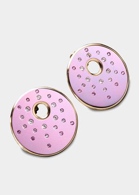 18k Gold-Plated Titanium Sapphire Disc Earrings