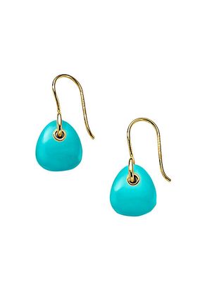 18K Gold Rock Candy Turquoise Drop Earrings