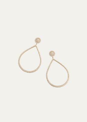 18k Gold Scalloped Diamond Drop Earrings
