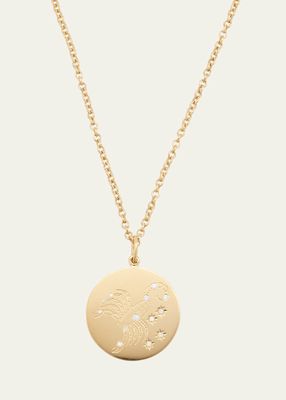 18K Gold Scorpio Zodiac Necklace with Diamonds