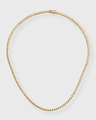 18k Gold Square Tennis Necklace