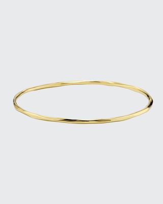 18K Gold Thin Faceted Bangle