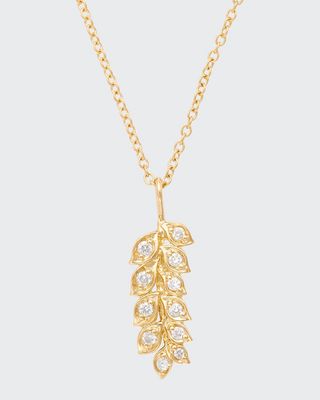 18K Gold Vine Pendant Necklace with Diamonds