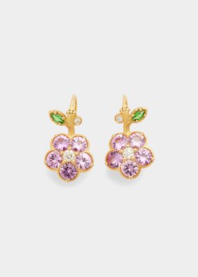 18k Gold Wild Child Pink Sapphire Drop Earrings