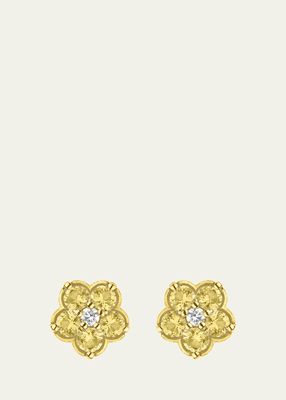 18k Gold Wild Child Yellow Sapphire Earrings, 10mm