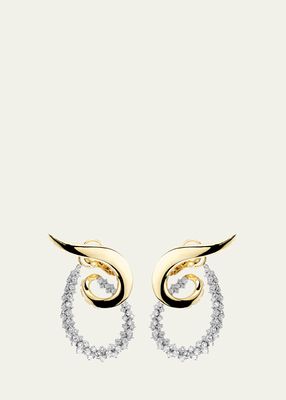 18K Golden Strada Drop Earrings with Diamonds