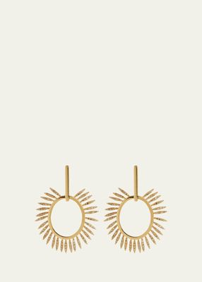 18K Grass Small Sunny Earrings with Brown Diamonds