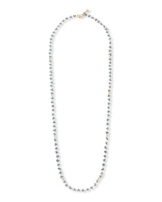 18k Green Sapphire Briolette & Mini-Link Necklace