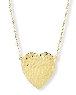 18k Hammered Heart Necklace