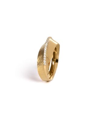 18k Hula Hoop Diamond-Pave Ring, Size 7.5