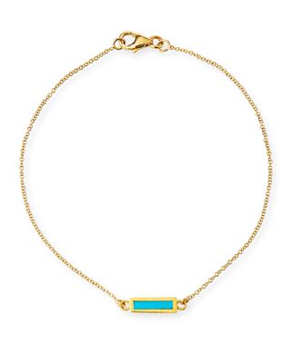18k Inlay Bar Bracelet, Turquoise