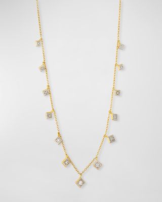 18k Lisse Dancing Diamond Necklace, Yellow Gold
