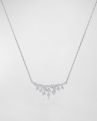 18K Luminous White Gold Diamond Necklace, 18"