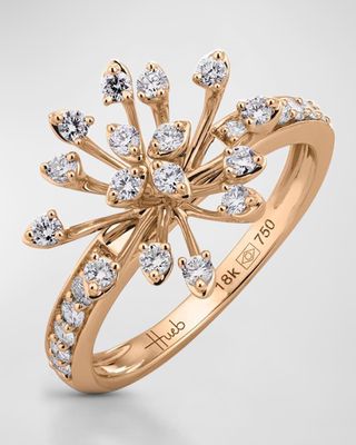 18K Luminus Rose Gold Ring with Diamonds