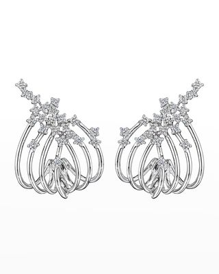 18K Luminus White Gold Cuff Earrings with VS-GH Diamonds
