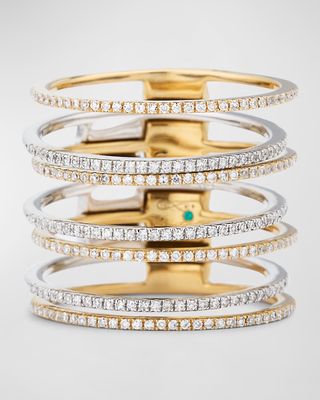 18K Mega Band Diamond Rings, Set of 2