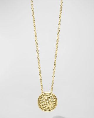 18K Meridian 15mm Circle Pendant Necklace, 16-18"L