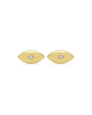 18k Mini Evil Eye Diamond Stud Earrings